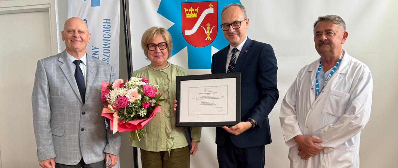 10.07.2026 Samodzielny Publiczny Zespół Opieki Zdrowotnej w Proszowicach otrzymał Certyfikat Akredytacyjny Ministra Zdrowia