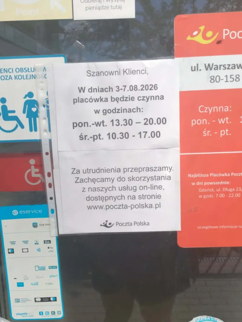 11:51 Poczta na ul. Warszawskiej co tydzień pracuje inaczej
