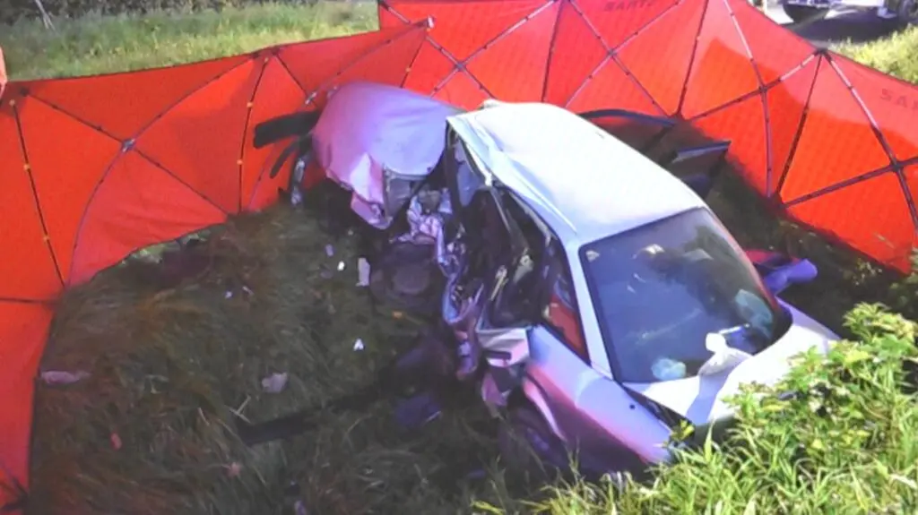 Auto, w którym zginęły dwie kobiety