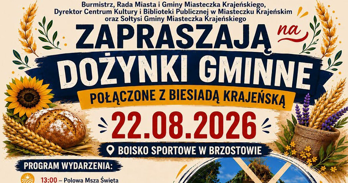•3 sierpnia Brzostowo: dożynki z biesiadą