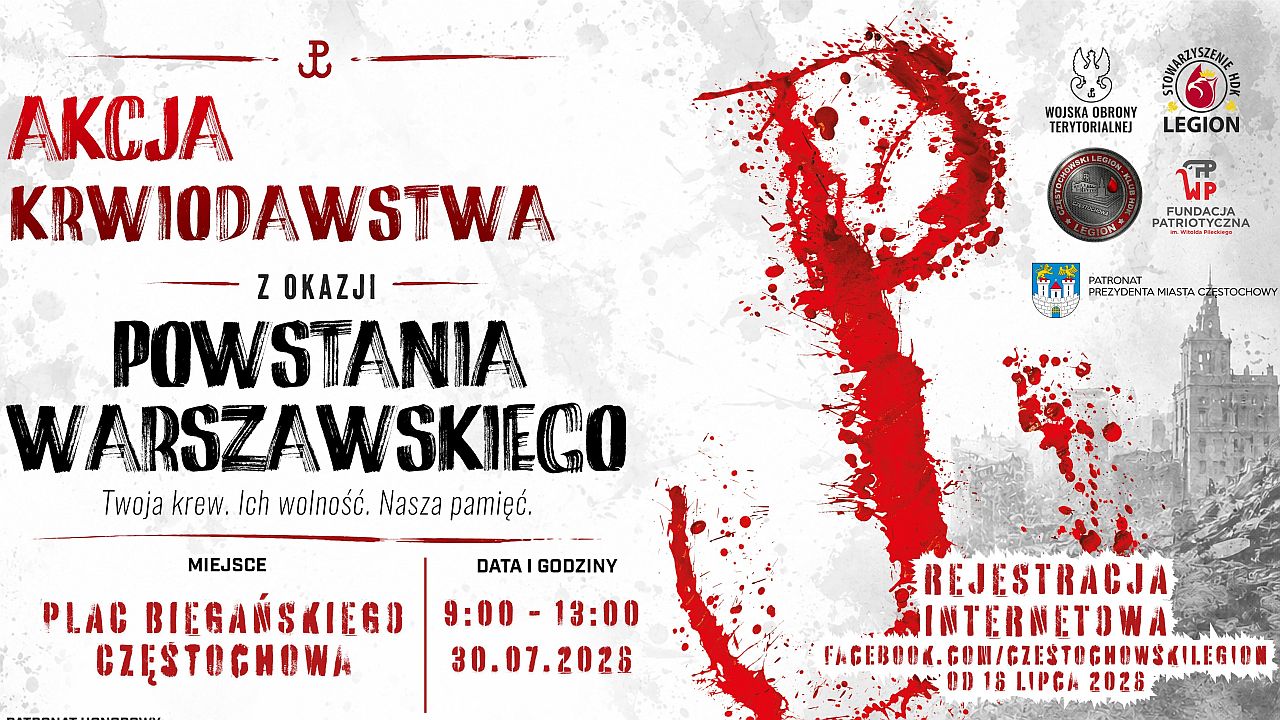30.07.2026 Przelej Krew w Rocznicę Powstania Warszawskiego