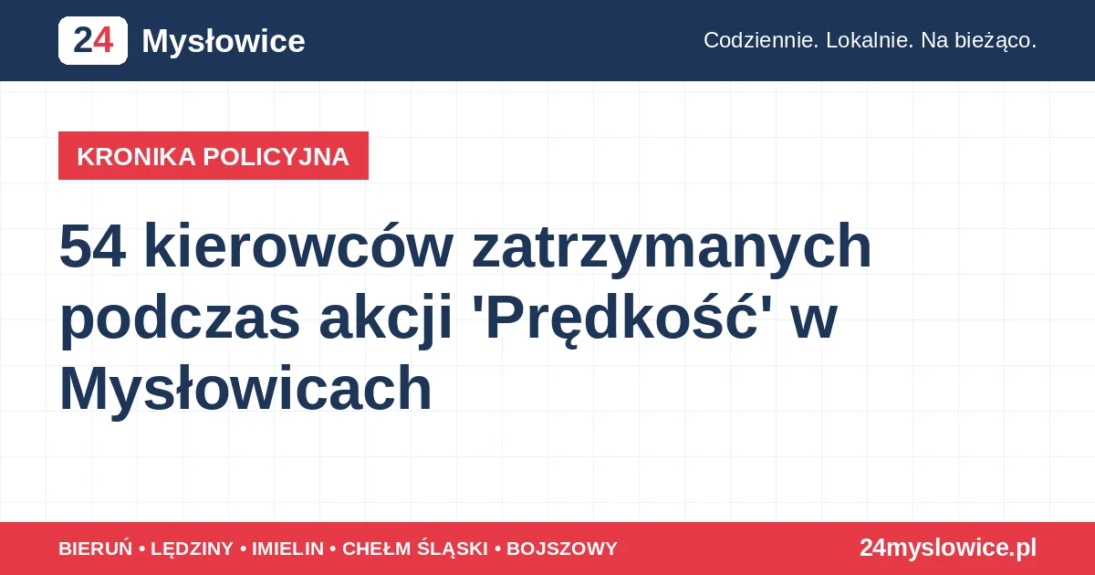 54 kierowców zatrzymanych podczas akcji 'Prędkość' w Mysłowicach