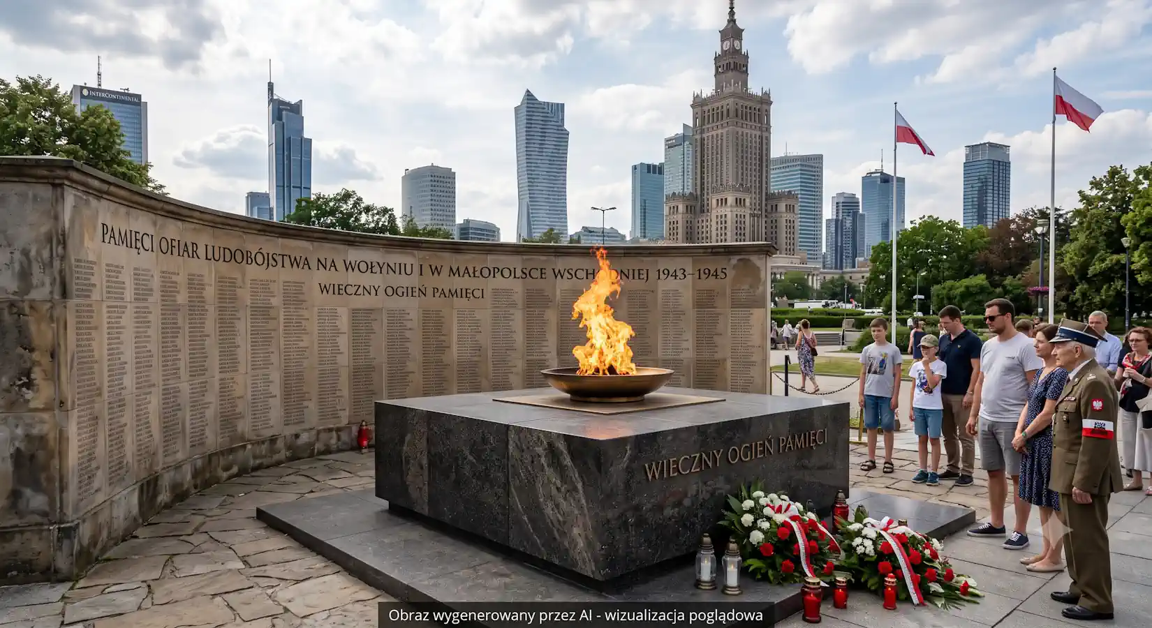 Wizualizacja Pomnika Rzezi Wołyńskiej - grafika poglądowa.