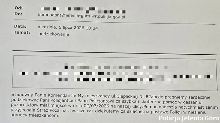 9 lipca 2026Jeleniogórska drogówka gasiła pożar, zanim dotarła straż