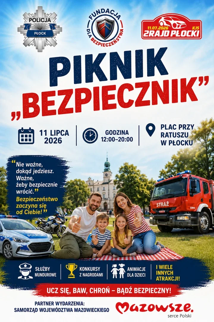 9 lipca 2026Pokazy służb i rajdowe emocje w centrum Płocka - program zaskakuje