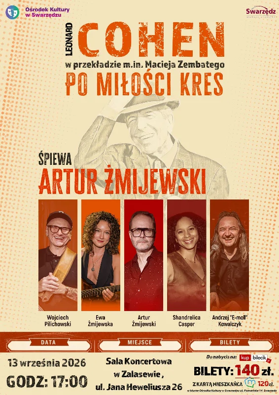 Artur Żmijewski w Zalasewie: koncert z utworami Leonarda Cohena