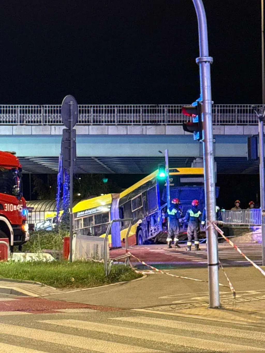 Wypadek autobusu w Warszawie