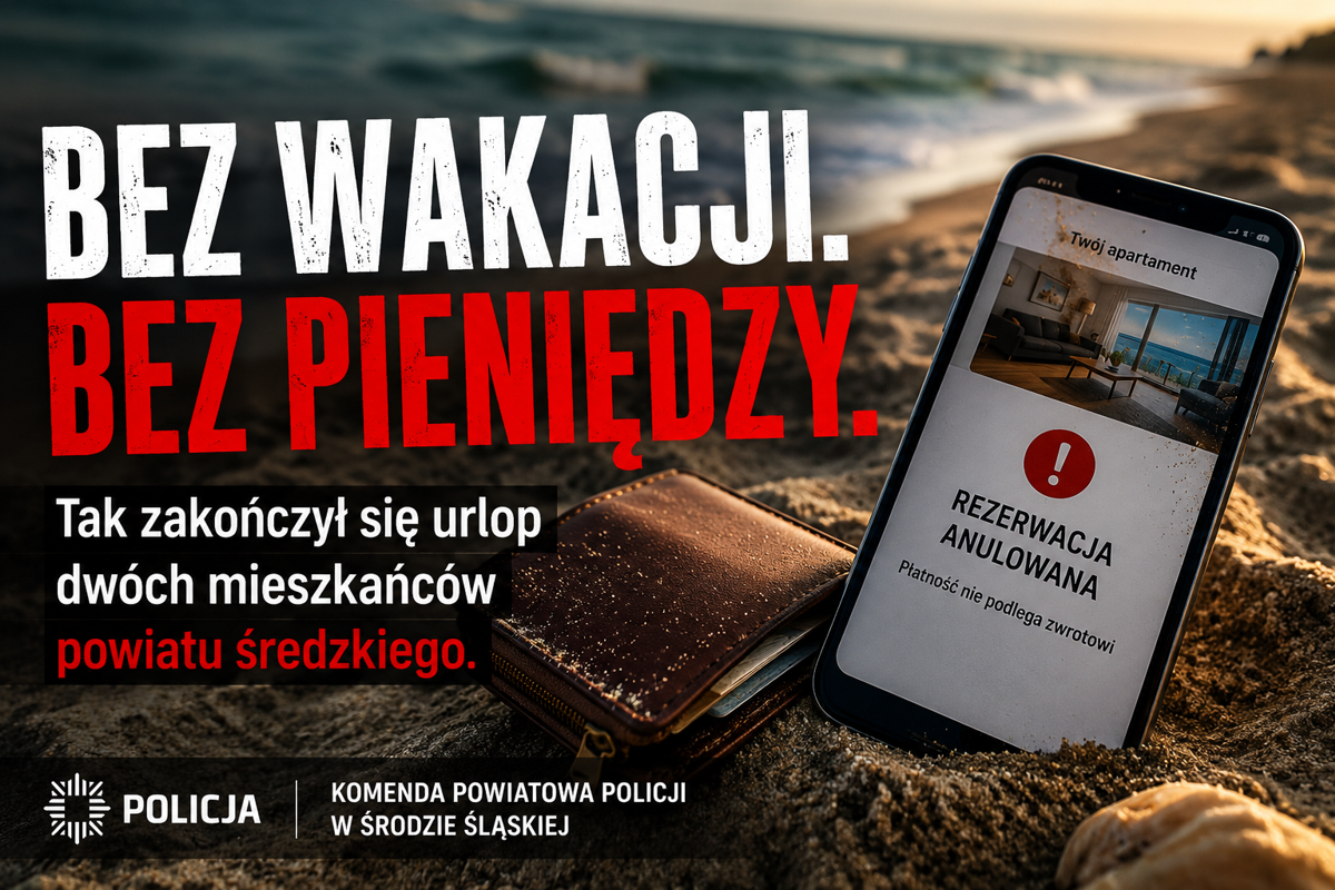 Bez wakacji i bez pieniędzy. Mieszkańcy powiatu średzkiego oszukani przy rezerwacji apartamentów