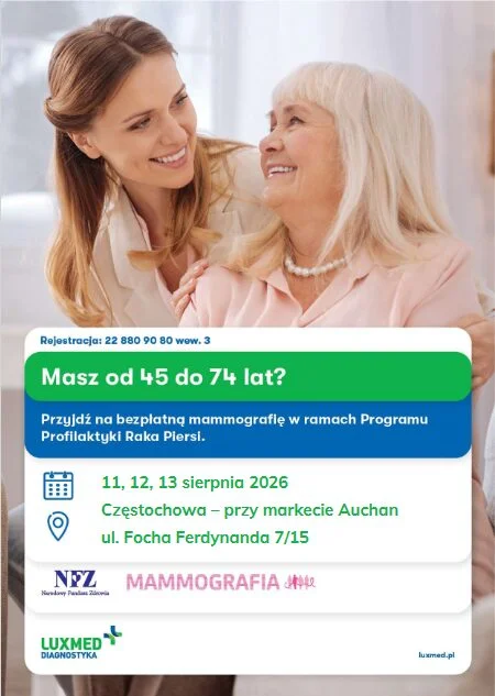 Bezpłatna mammografia od 11 sierpnia!