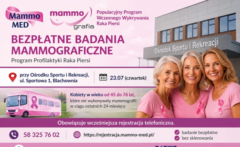Bezpłatne badania mammograficzne w Blachowni już 23 lipca