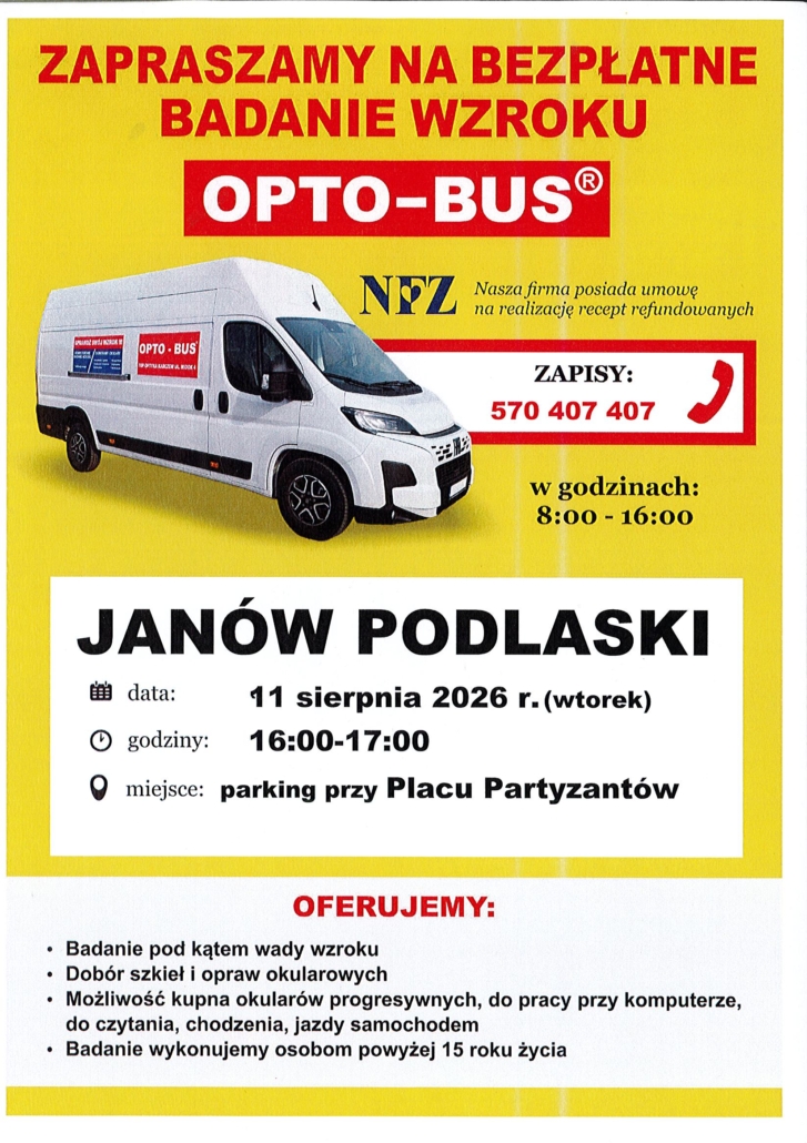 Bezpłatne badanie wzroku w Janowie Podlaskim