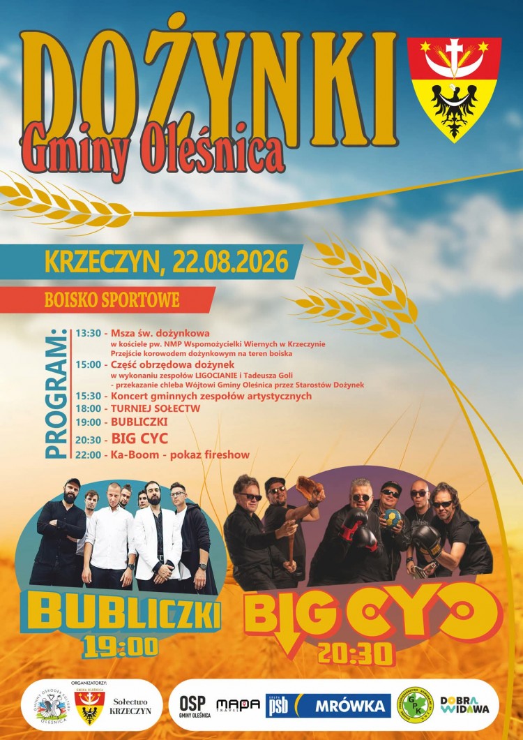 Big Cyc gwiazdą gminnych dożynek w Krzeczynie!
