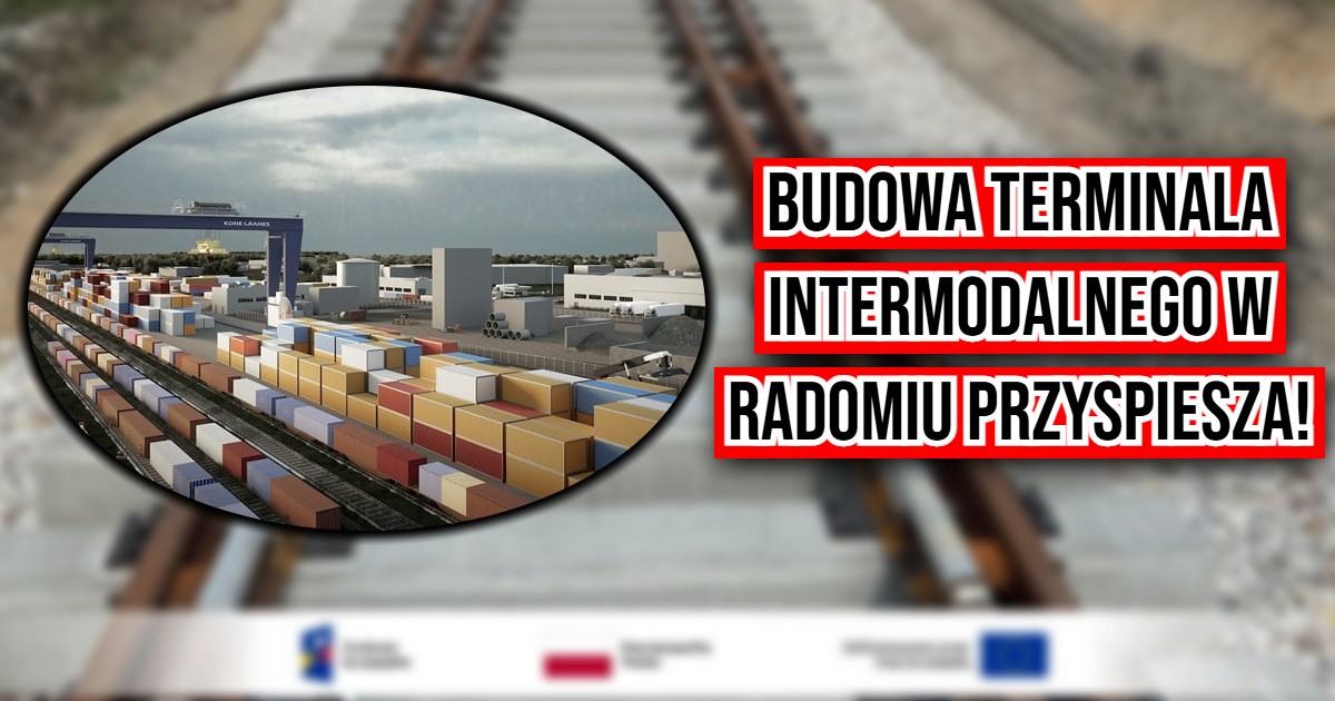 Budowa terminala intermodalnego w Radomiu nabiera tempa. Zamontowano kolejny element infrastruktury kolejowej