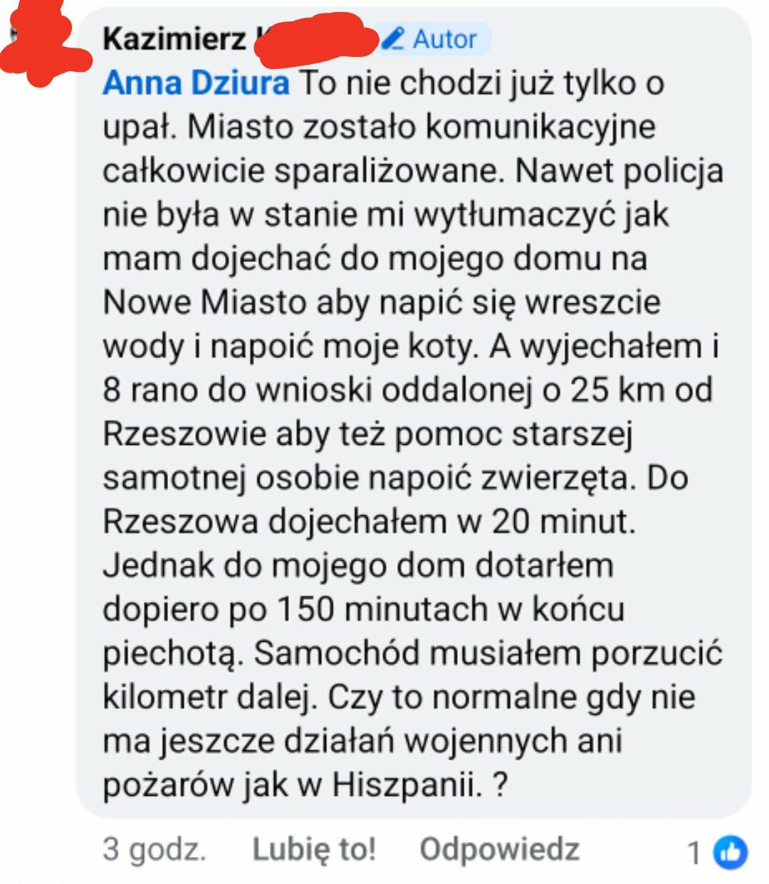 “Chaos i dezorganizacja” – mieszkańcy o sobotnich utrudnieniach w Rzeszowie