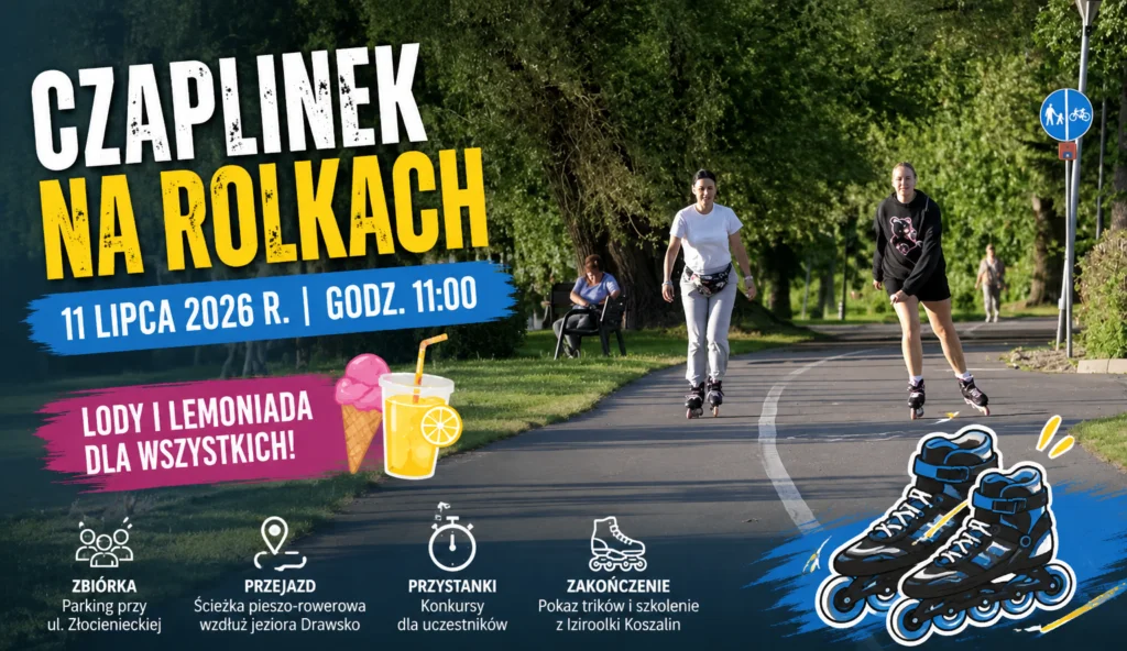Czaplinek na Rolkach 2026. W sobotę wspólny przejazd nad jeziorem