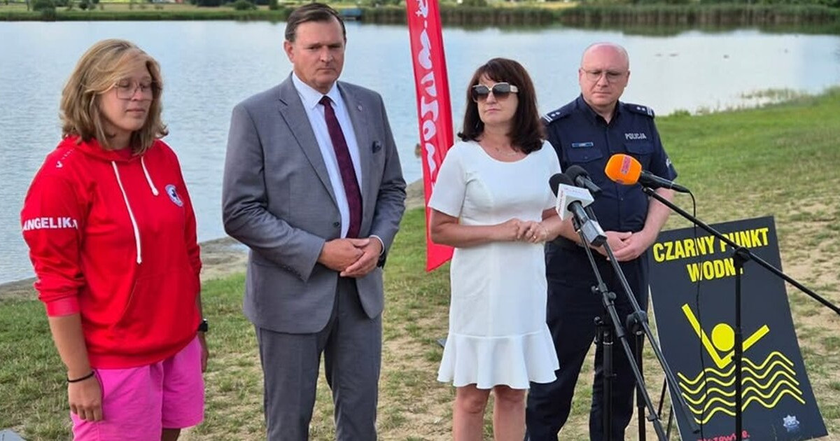Czarne punkty wodne oznaczone