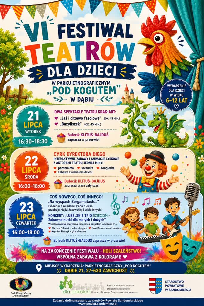 Dąbie: VI edycja Festiwalu Teatrów dla Dzieci w Parku Etnograficznym „Pod Kogutem”