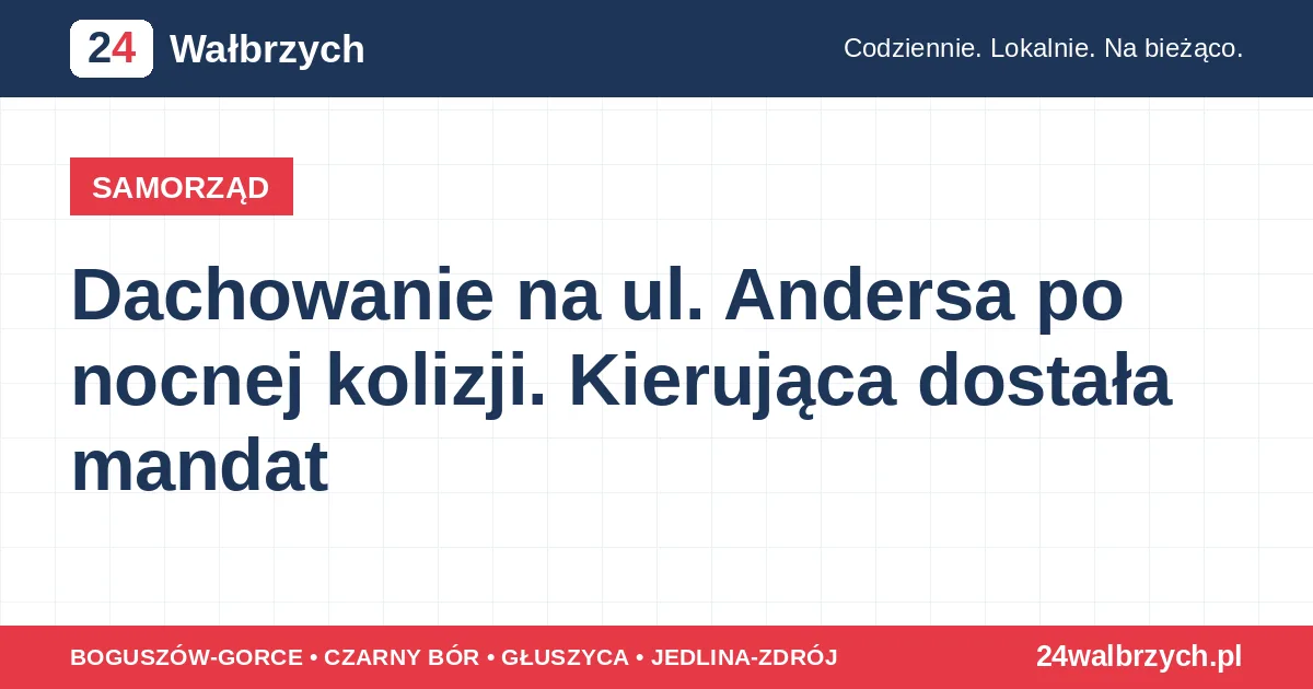 Dachowanie na ul. Andersa po nocnej kolizji. Kierująca dostała mandat