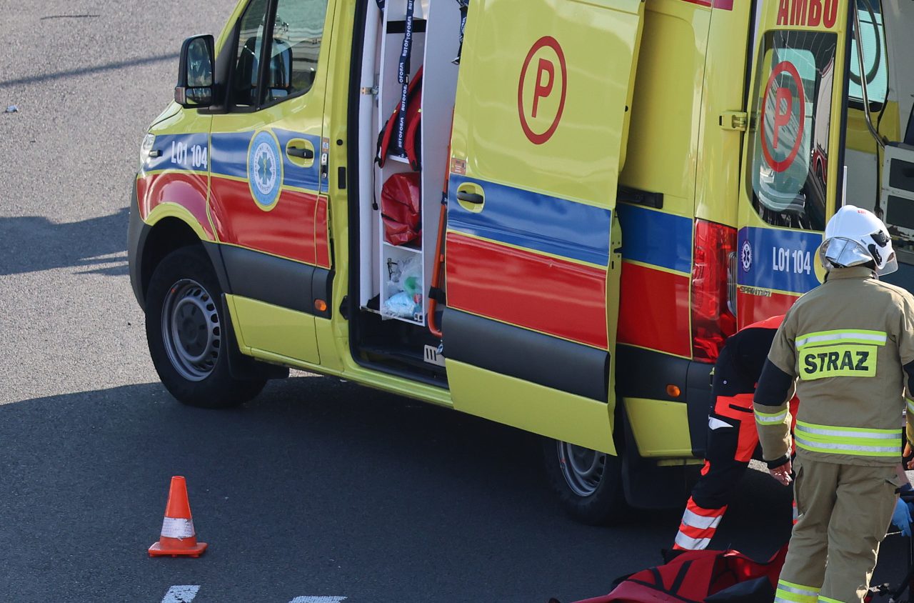Dachowanie samochodu na S12/S17 w Leścach. Jedna osoba poszkodowana