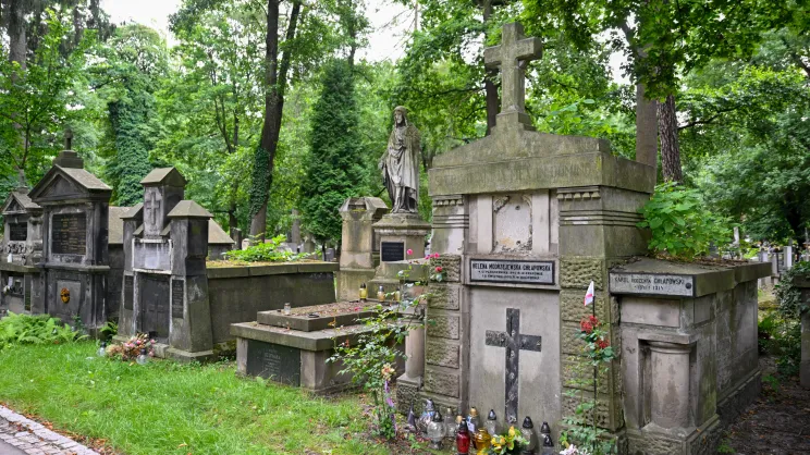 Zdewastowany grobowiec Heleny Modrzejewskiej