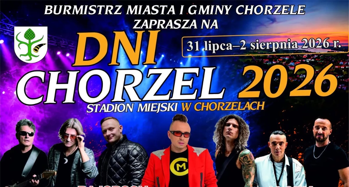 Dni Chorzel 2026 już za dwa tygodnie. Przed mieszkańcami trzy dni koncertów i rodzinnych atrakcji