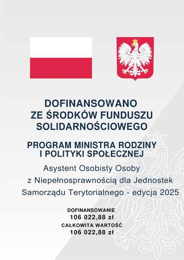 Flaga biało-czerwona. Biały orzeł ze złotą koroną na głowie, z dziobem i szponami złotymi, na czerwonym polu tarczy.