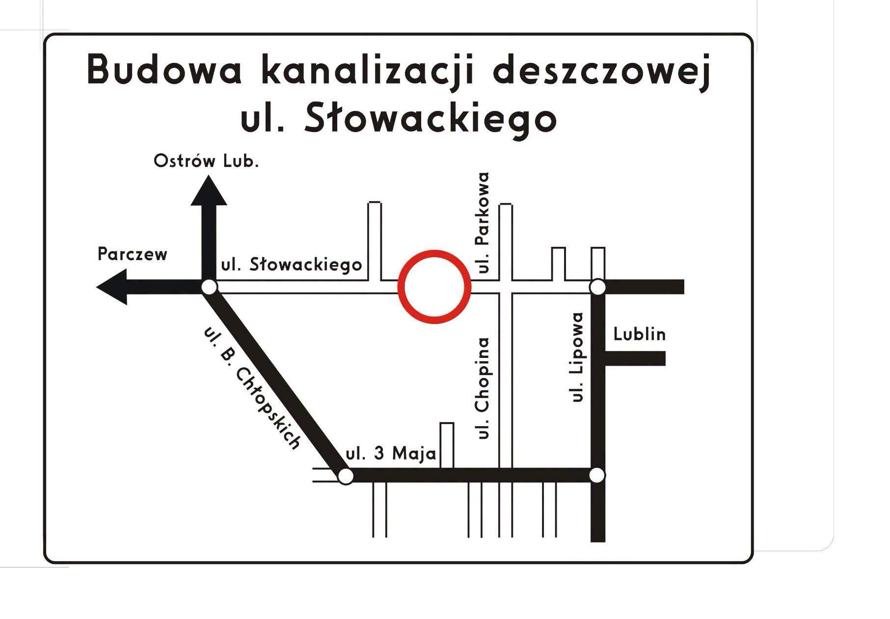 Duże utrudnienia dla kierowców w Lubartowie. Od wtorku zamknięty odcinek ul. Słowackiego
