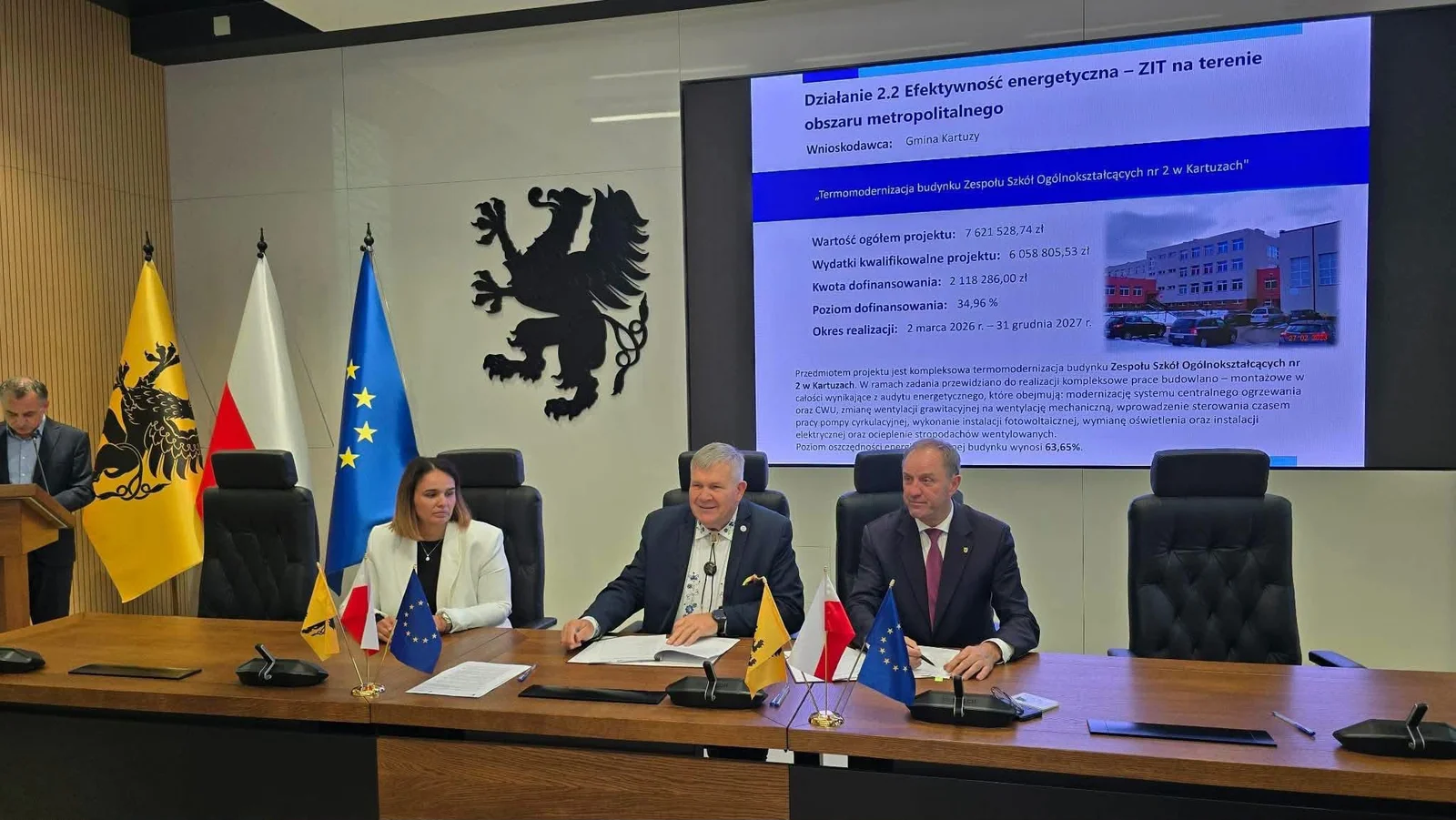Duże wsparcie dla Kartuz. Ponad 2 mln zł na modernizację ZSO nr 2