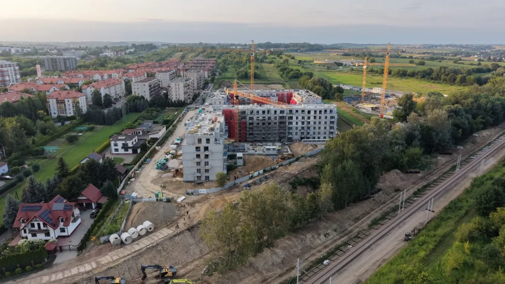 "Bloki przy Meiera w Krakowie nowe osiedla Prądnik"