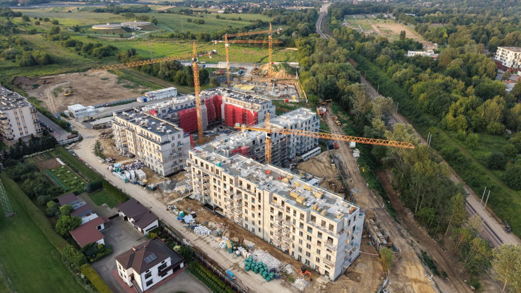 "Bloki przy Meiera w Krakowie nowe osiedla Prądnik"
