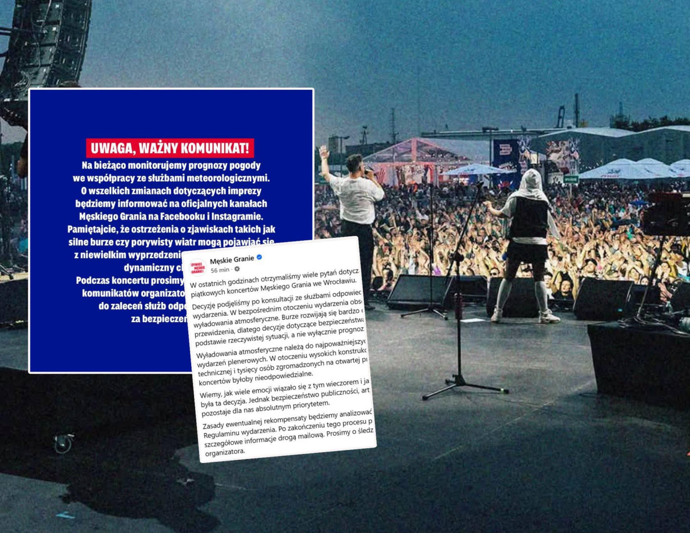 Ewakuacja na Męskim Graniu! Jest komentarz organizatorów