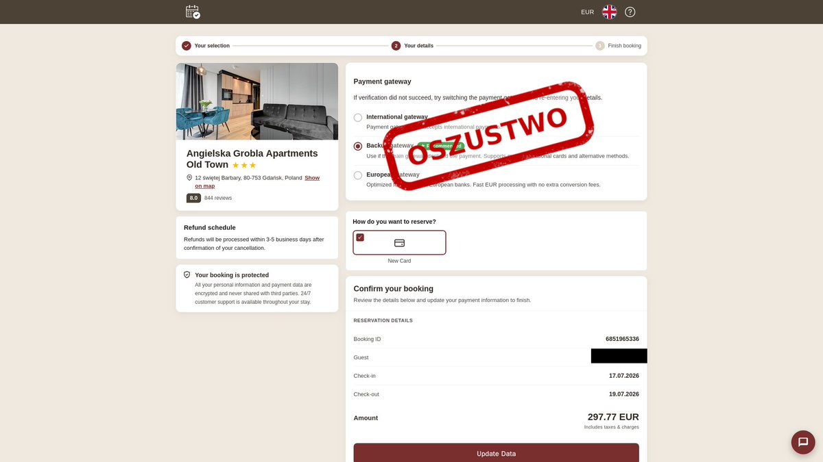 Fałszywe wiadomości dotyczące rezerwacji hotelowych. CERT Polska ostrzega
