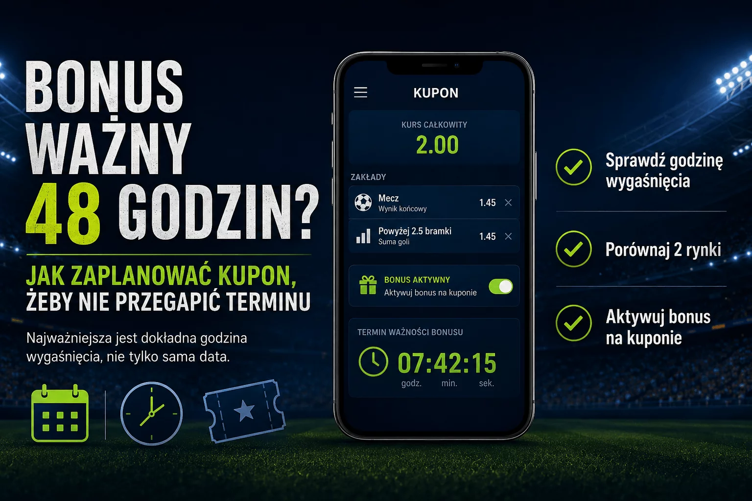Freebet ważny tylko 48 godzin? Jak zaplanować kupon, żeby bonus nie przepadł
