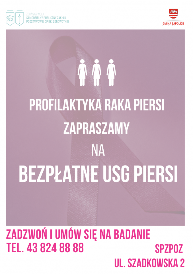 Gmina Zapolice finansuje bezpłatne badania dla kobiet i mężczyzn