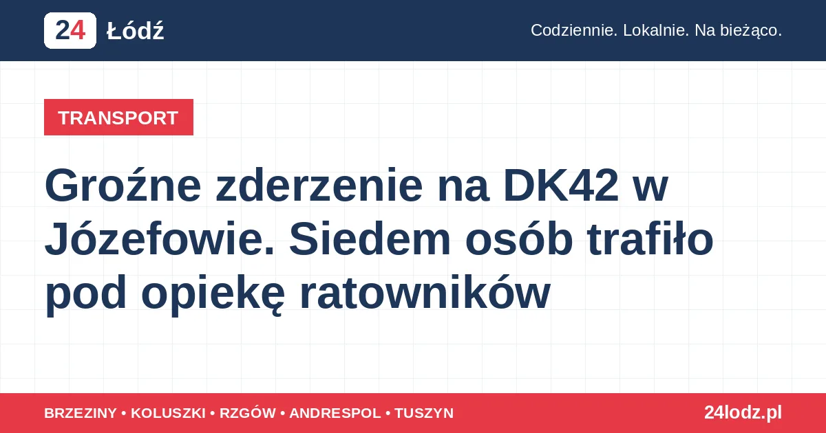 Groźne zderzenie na DK42 w Józefowie. Siedem osób trafiło pod opiekę ratowników