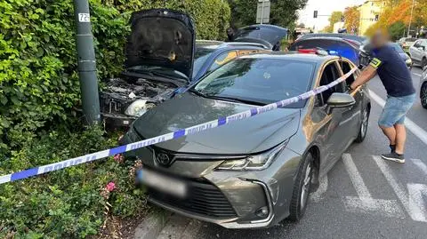 Uciekał przed policją, uderzył w latarnię. Funkcjonariusz ranny