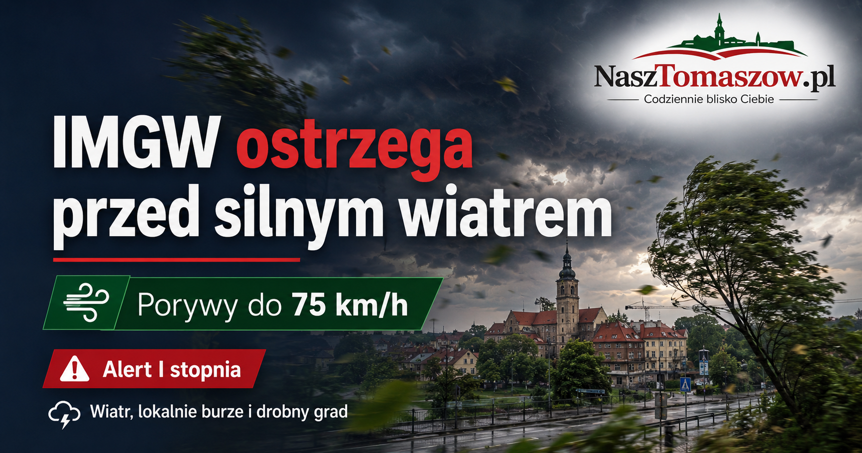 IMGW ostrzega przed silnym wiatrem. Alert także dla województwa łódzkiego
