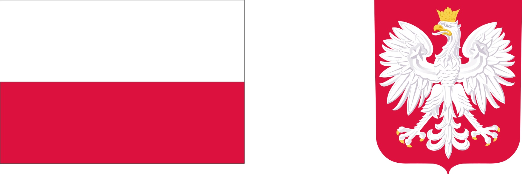 Dofinansowano ze środków Rządowego Funduszu Rozwoju Dróg. Flaga i godło Polski