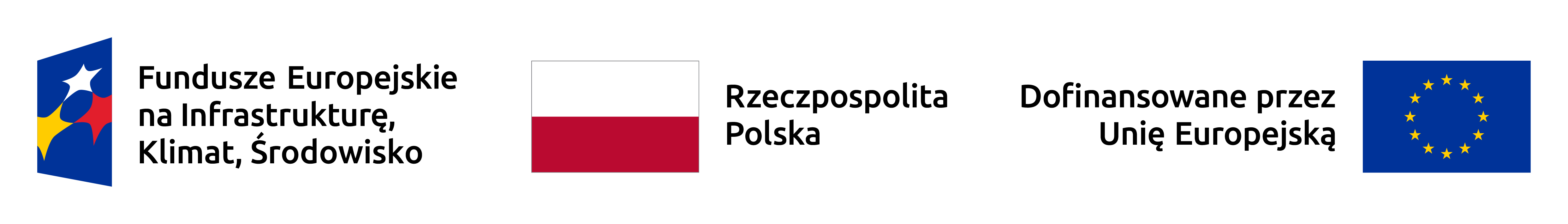 oznakowanie dofinansowania projektu unijnego: logo projektu, flaga Polski i Unii Europejskiej