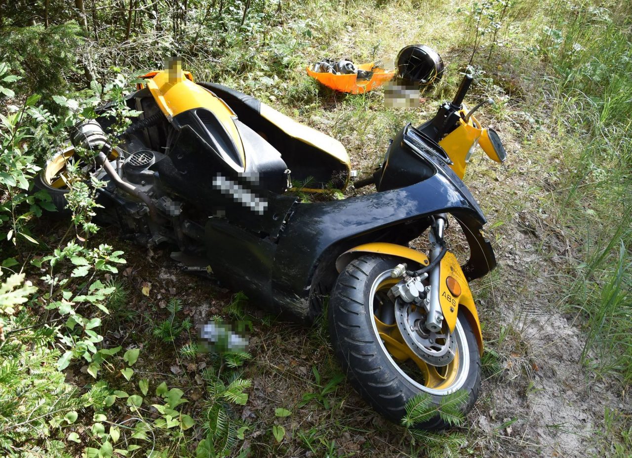 Jeleń uderzył w skuter w Ratwicy. 46-latek trafił do szpitala