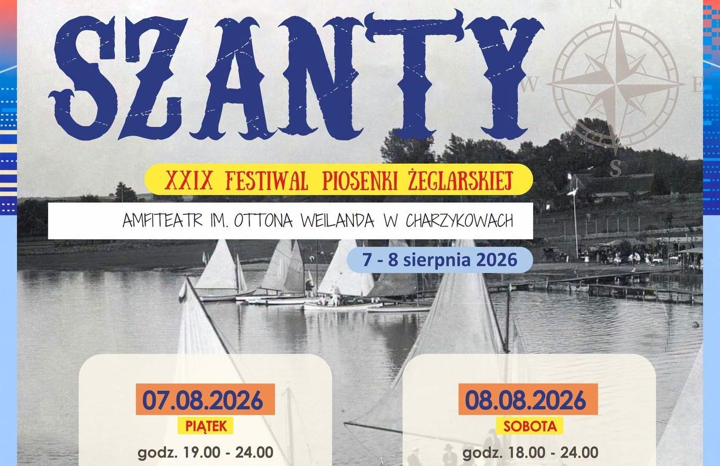 Jest program i plan transmisji internetowych XXIX Festiwalu Piosenki Żeglarskiej w Charzykowach