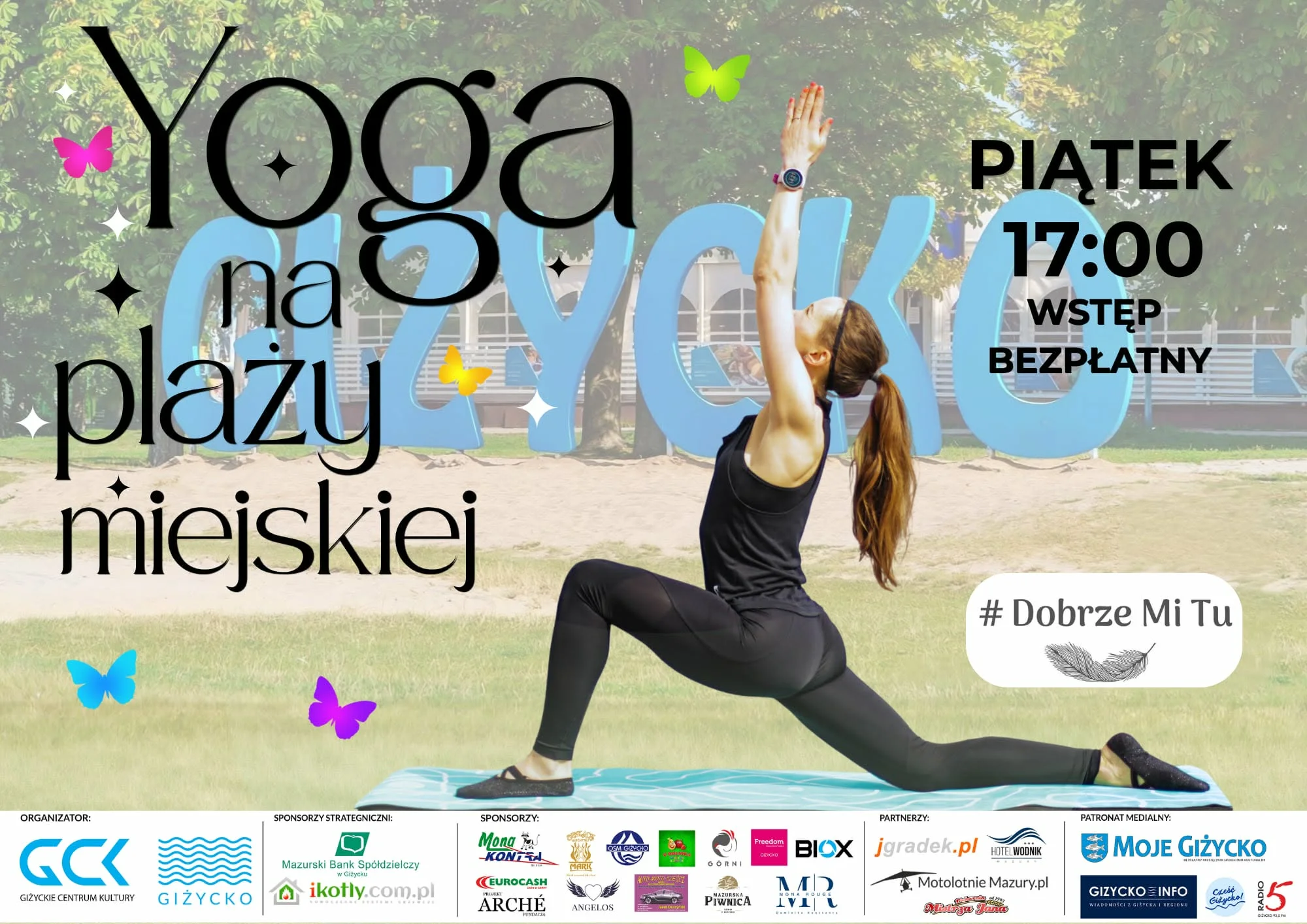 Joga na plaży miejskiej w Giżycku 21 sierpnia 2026. Bezpłatne zajęcia o 17:00📅 21 sierpnia 2026📍 Plaża miejska w Giżycku
