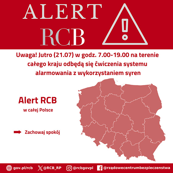 Jutro w całej Polsce zawyją syreny alarmowe. To tylko ćwiczenia