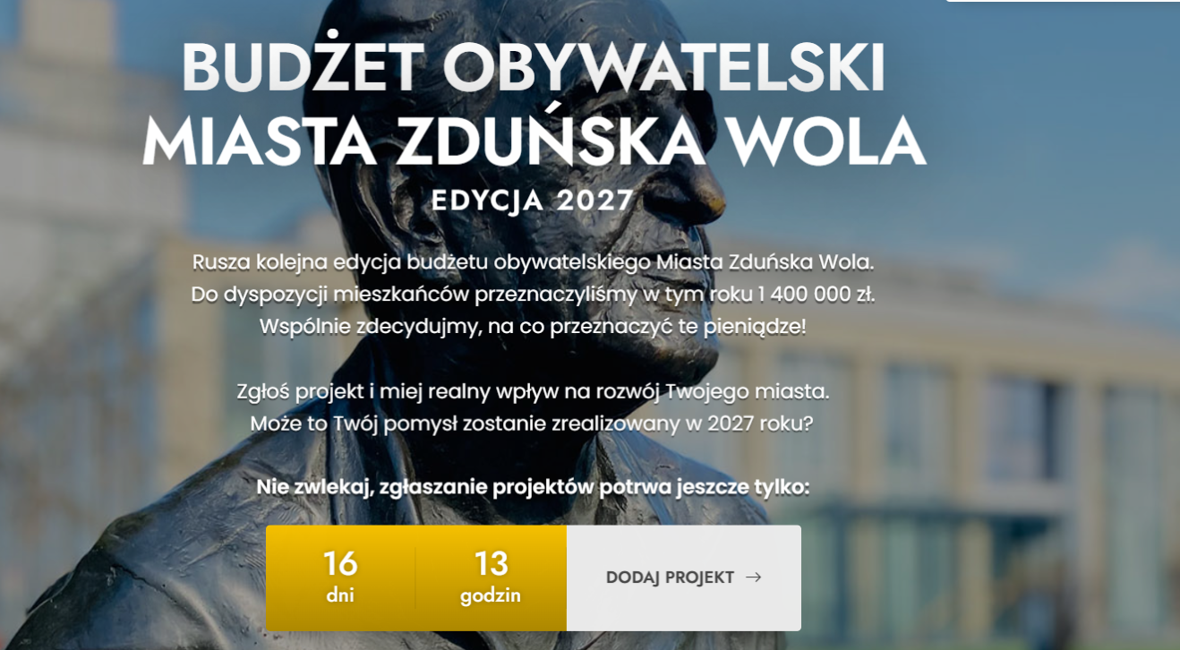 Już można składać projekty do Budżetu Obywatelskiego 2027