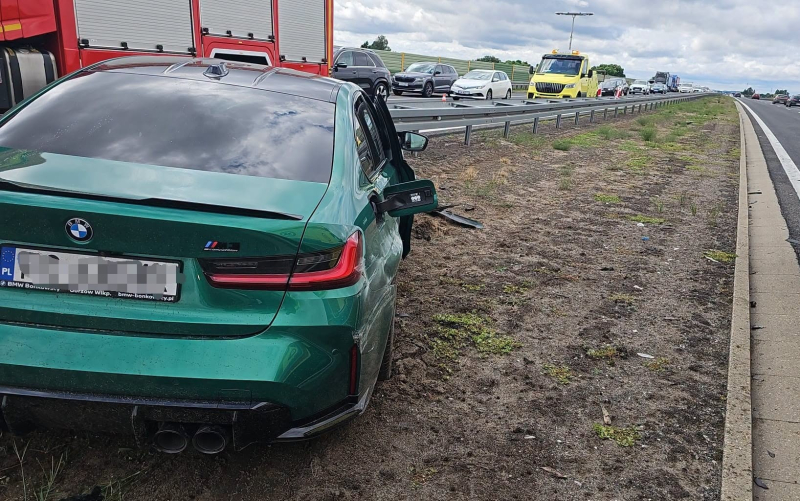 1/5 Kierujący BMW uderzył w bariery na S3 koło Gorzowa
