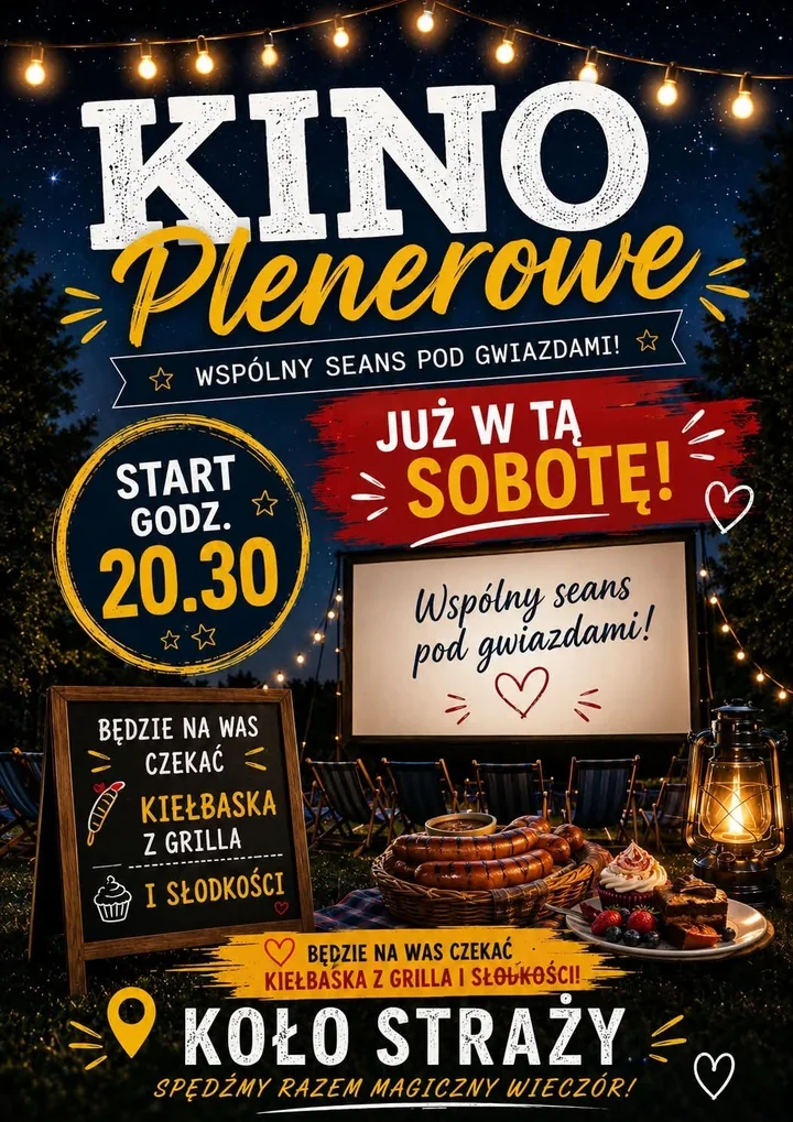 Kino plenerowe w Poroście. Seans pod gwiazdami i poczęstunek przy remizie