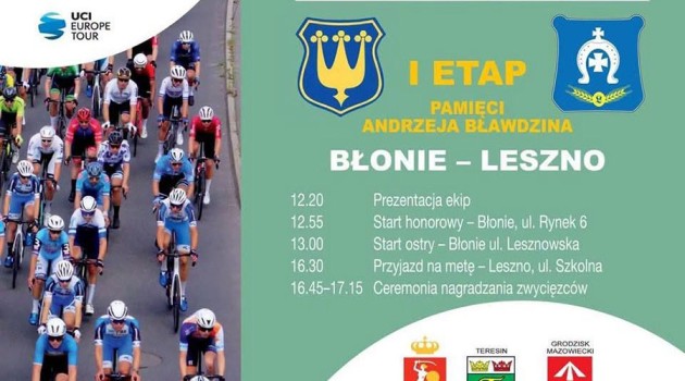 Kolarski peleton przejedzie przez gminne drogi w Błoniu i Lesznie