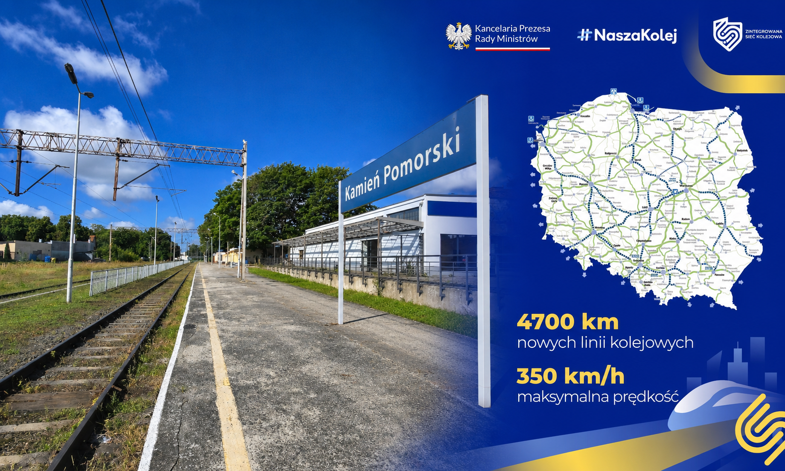 Kolej wróci nad morze! Kamień Pomorski na rządowej mapie #NaszaKolej