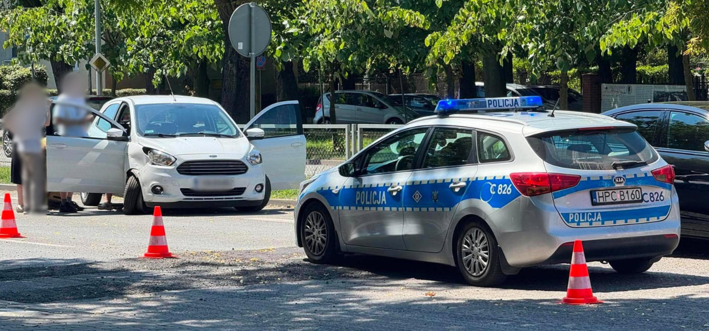 Kolizja w rejonie remontowanego skrzyżowania