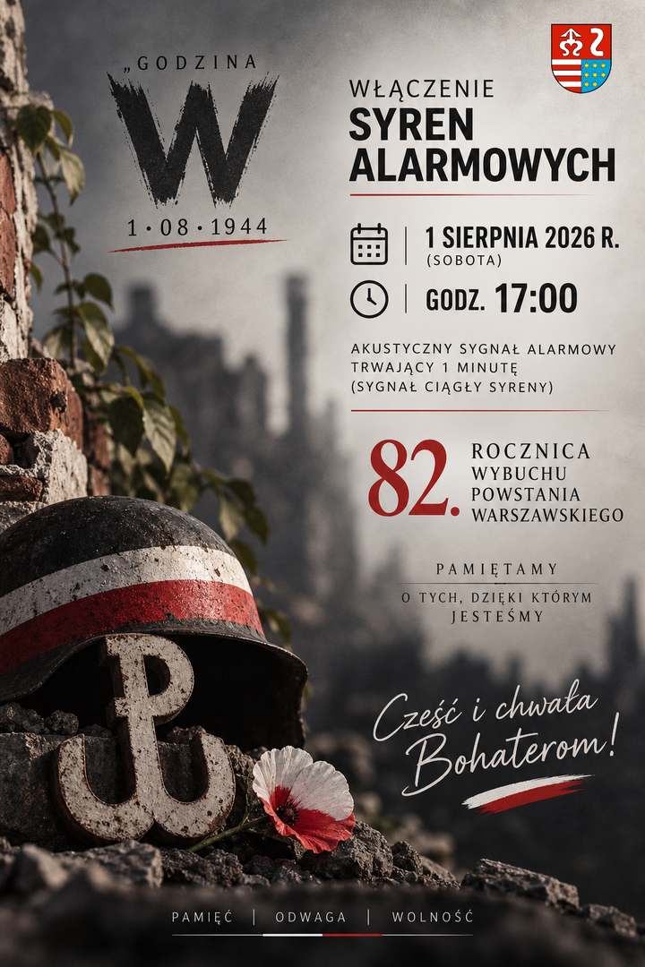 Komunikat o włączeniu syren alarmowych 1 sierpnia 2026 r. o